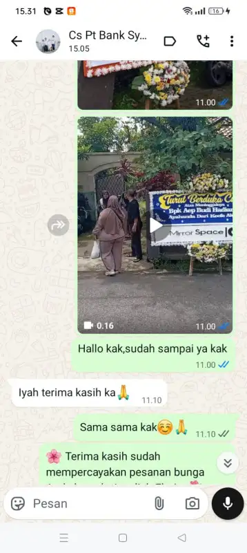 Testimonial Papan Bunga TANJUNG PINANG