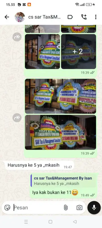 Testimonial papan bunga TANJUNG PINANG